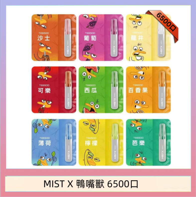 MIST X 鴨嘴獸 6500口 MIST X 鴨嘴獸 6500口一次性拋棄式電子煙|陶瓷芯更穩定
